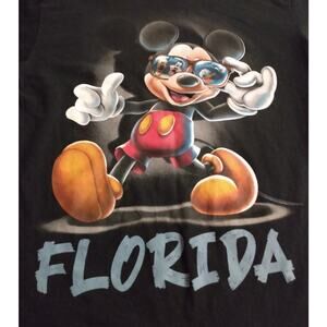 Disney Mens Black Mickey Mouse & Friends Florida Short Sleeve T-Shirt Size Large